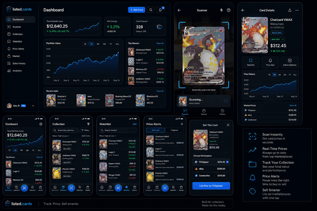 listed.cards home preview